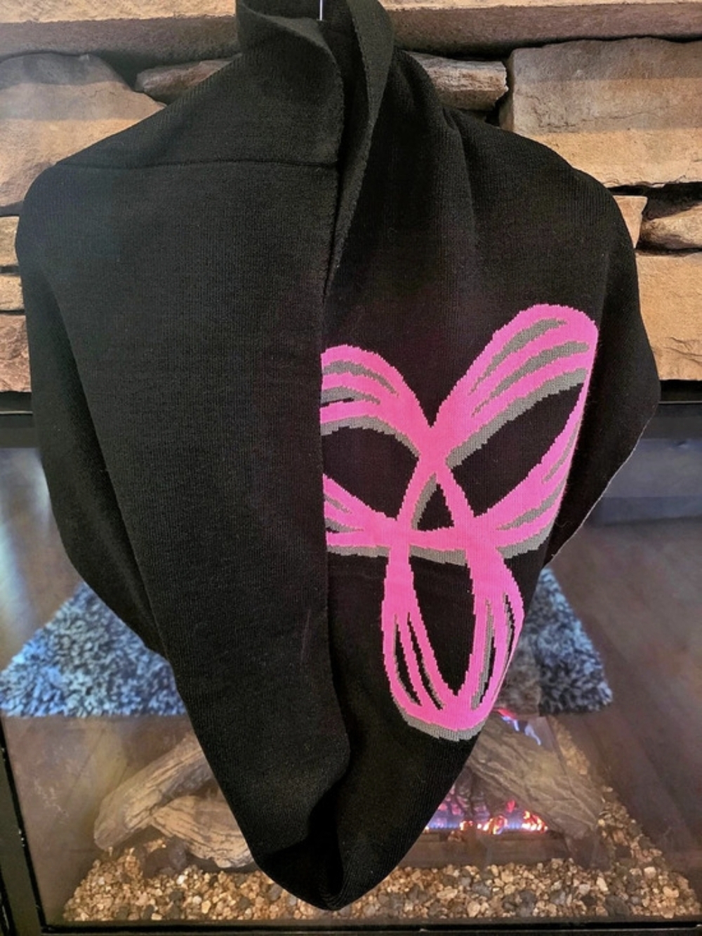 TNA Graphic Black & Pink Infinity Scarf